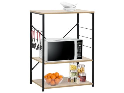 Skříňka na mikrovlnku černá a dub 60 x 39,6 x 79,5 cm kompozit 288235