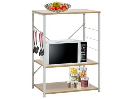 Skříňka na mikrovlnku bílá a dub 60 x 39,6 x 79,5 cm kompozit 288237
