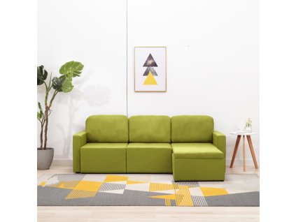 3místná modulová rozkládací pohovka zelená textil 288788