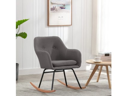 Houpací křeslo světle šedé textil 289527