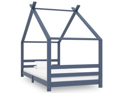 Rám dětské postele šedý masivní borové dřevo 90 x 200 cm 289615