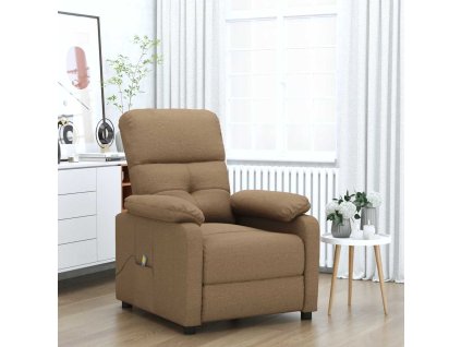 Masážní křeslo hnědé textil 289676