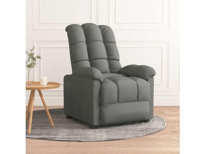 Polohovací křeslo tmavě šedé textil 289797