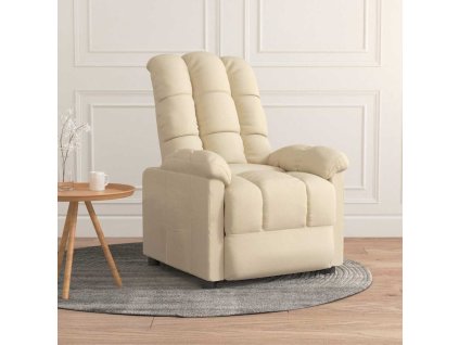 Polohovací křeslo krémové textil 289805