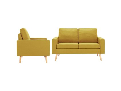 2dílná sedací souprava textil žlutá 3056620