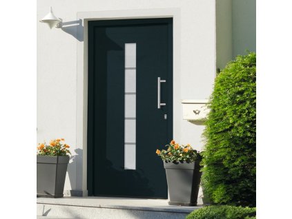 Vchodové dveře hliník a PVC antracitové 100 x 200 cm 3056812