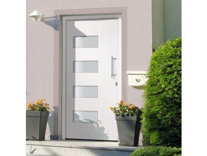 Vchodové dveře hliník a PVC bílé 100 x 210 cm 3056819