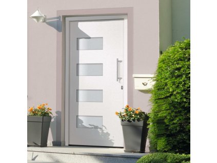 Vchodové dveře hliník a PVC bílé 110 x 210 cm 3056820