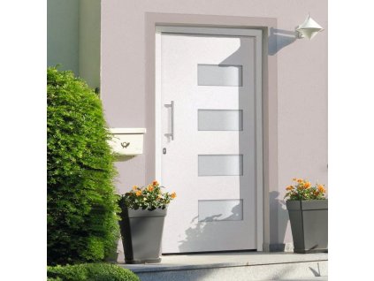 Vchodové dveře hliník a PVC bílé 110 x 210 cm 3056823