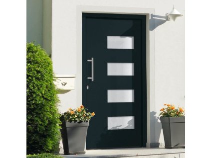 Vchodové dveře hliník a PVC antracitové 100 x 200 cm 3056827