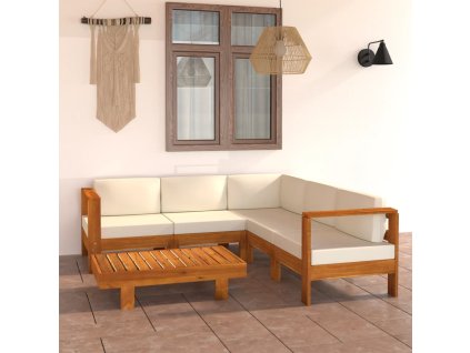 6dílná zahradní sedací souprava s polštáři 100 x 60 cm akáciové dřevo 3057935