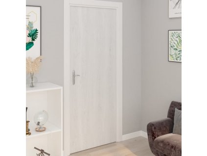 Samolepící tapety na dveře 4 ks bílé dřevo 210 x 90 cm PVC 3059642