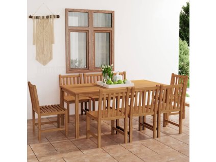 9dílná zahradní jídelní sada 180 x 90 cm masivní teakové dřevo 3059942