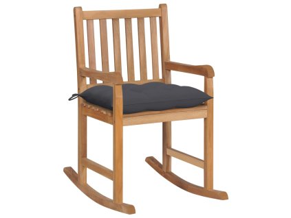 Houpací křeslo s antracitovou poduškou masivní teak 3062772