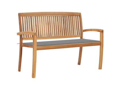 Stohovatelná zahradní lavice s poduškou 128,5 cm masivní teak 3063280