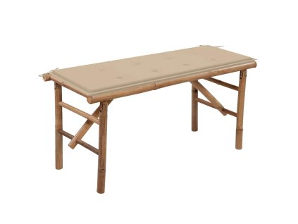 Skládací zahradní lavice s poduškou 118 cm bambus 3063852
