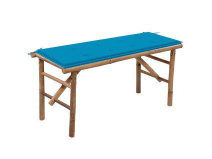 Skládací zahradní lavice s poduškou 118 cm bambus 3063853