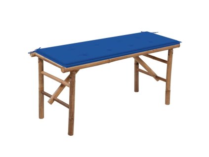 Skládací zahradní lavice s poduškou 118 cm bambus 3063859