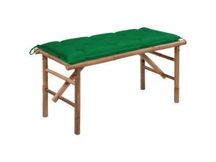 Skládací zahradní lavice s poduškou 118 cm bambus 3063869