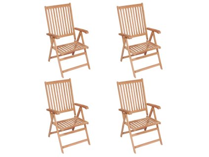 Polohovatelné zahradní židle 4 ks masivní teak 3065525