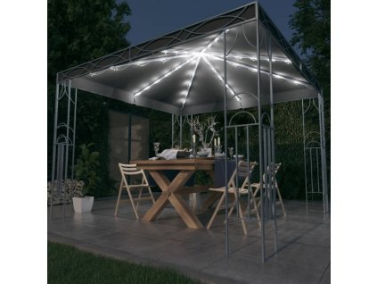 Altán se světelnými LED řetězy 300 x 300 cm antracitový 3070339