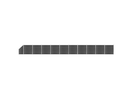 Set plotového dílce WPC 1830 x (105–186) cm černý 3070446