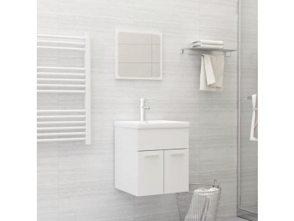 Set koupelnového nábytku bílý s vysokým leskem dřevotříska 3070862