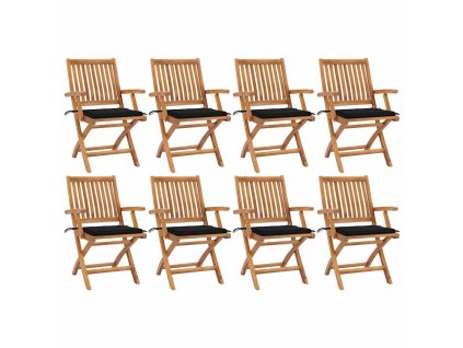 Skládací zahradní židle s poduškami 8 ks masivní teak 3072784