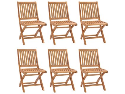 Skládací zahradní židle s poduškami 6 ks masivní teak 3072805