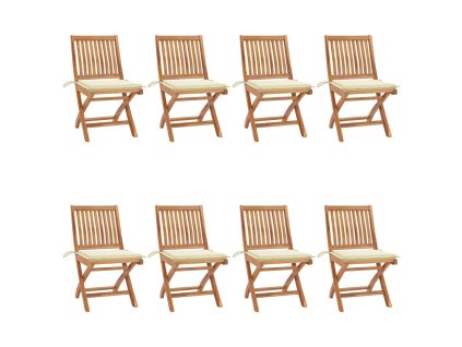 Skládací zahradní židle s poduškami 8 ks masivní teak 3072863