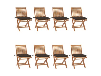 Skládací zahradní židle s poduškami 8 ks masivní teak 3072884