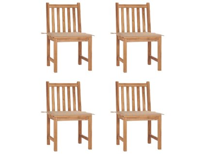 Zahradní židle 4 ks s poduškami masivní teak 3073091