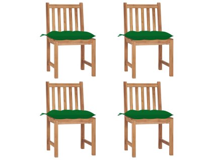 Zahradní židle 4 ks s poduškami masivní teak 3073108