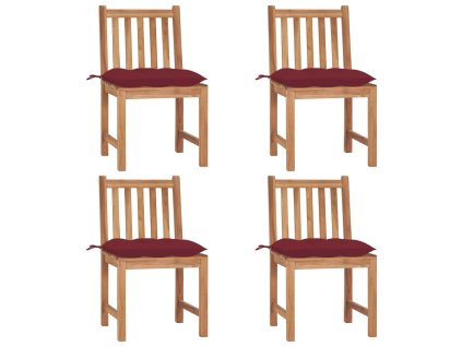 Zahradní židle s poduškami 4 ks masivní teak 3073112