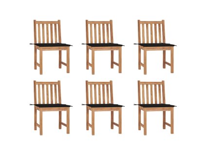 Zahradní židle 6 ks s poduškami masivní teak 3073122