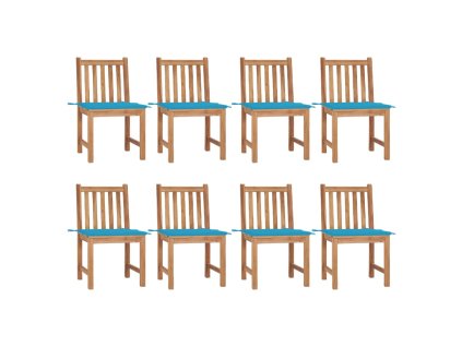 Zahradní židle s poduškami 8 ks masivní teak 3073146