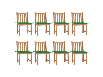 Zahradní židle s poduškami 8 ks masivní teak 3073147