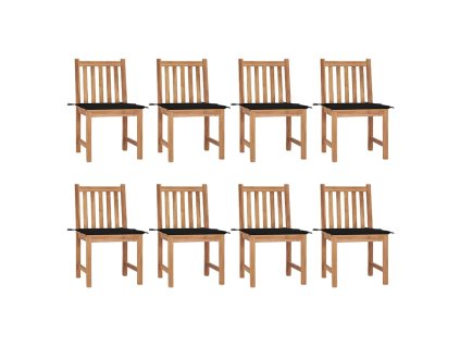 Zahradní židle s poduškami 8 ks masivní teak 3073149