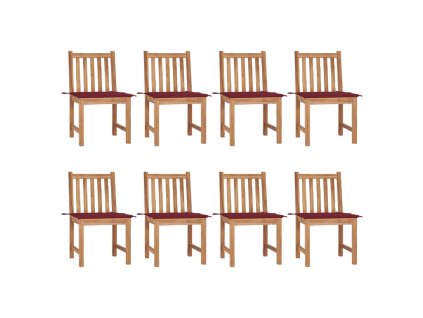 Zahradní židle s poduškami 8 ks masivní teak 3073151