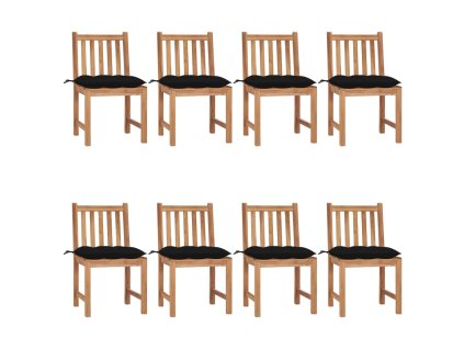 Zahradní židle s poduškami 8 ks masivní teak 3073164