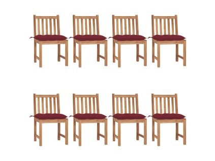 Zahradní židle 8 ks s poduškami masivní teak 3073166