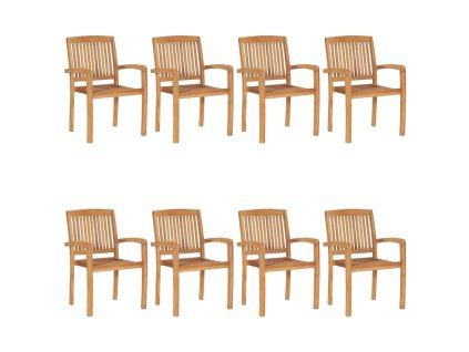 Stohovatelné zahradní židle 8 ks masivní teak 3073209