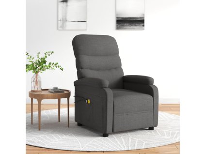 Elektrické masážní křeslo tmavě šedé textil 3073695