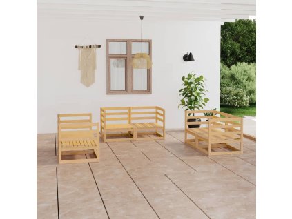6dílná zahradní sedací souprava masivní borové dřevo 3075439