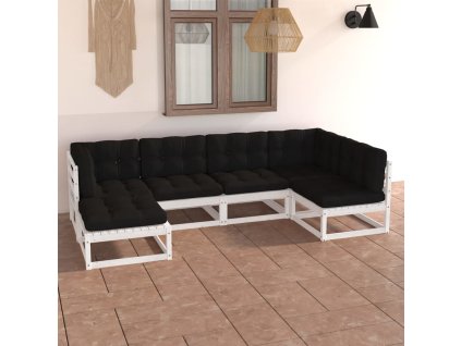 6dílná zahradní sedací souprava s poduškami masivní borovice 3076735