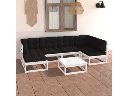 7dílná zahradní sedací souprava s poduškami masivní borovice 3076740