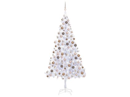 Umělý vánoční stromek s LED a sadou koulí 210 cm 910 větviček 3077581