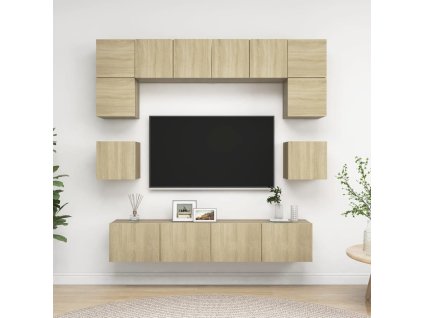 8dílný set TV skříněk dub sonoma kompozitní dřevo 3079006