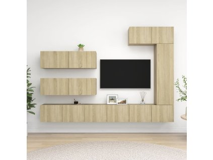7dílný set TV skříněk dub sonoma kompozitní dřevo 3079032