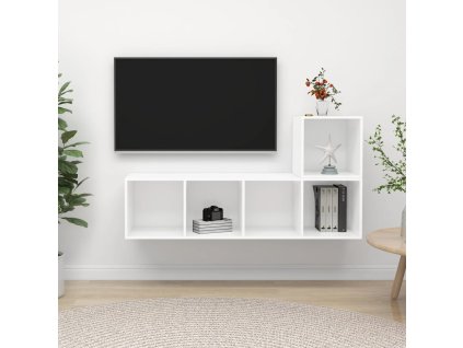 2dílný set TV skříněk bílý dřevotříska 3079799
